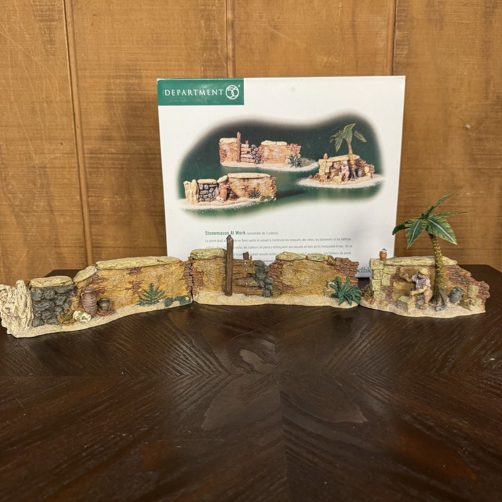 Department 56 Little Town of Bethlehem Stonemason At Work (Set of 3) #56-59903